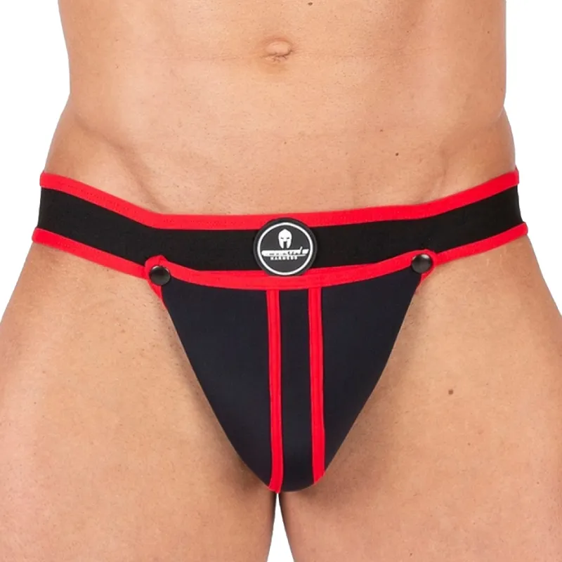 Sparta's Harness Jockstrap Néoprène SHELL Noir-Rouge