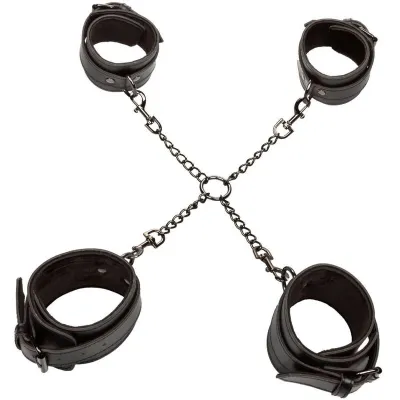 Kit Bondage Hogtie Euphoria Cuir Réglable - CalExotics