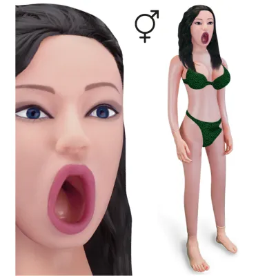 Poupée gonflable trans vibrante brune Anita