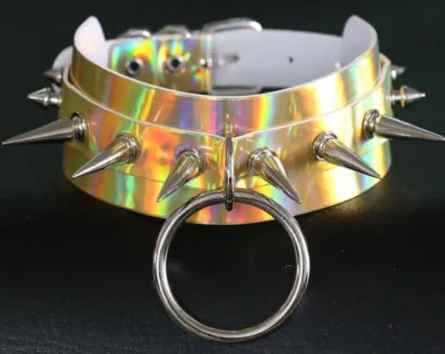 Collier à pointes STROBO LASER Doré