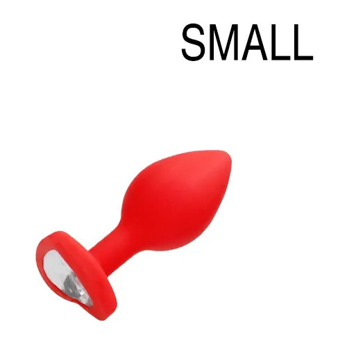 Plug Bijou Anal en silicone HEART 6 x 2.8 cm Rouge