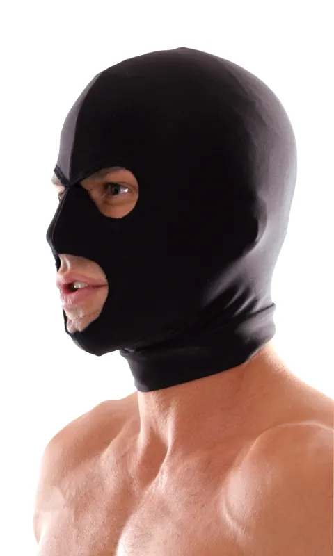 Cagoule BDSM Noire 3 trous