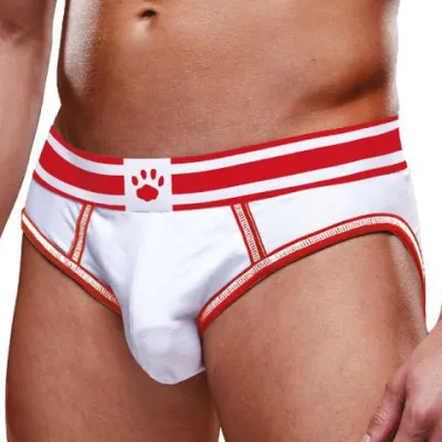 Bottomless OPEN BRIEF Prowler Blanc-Rouge