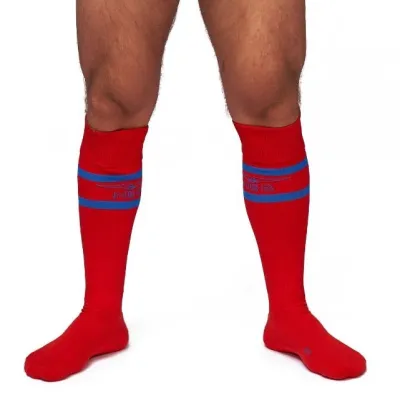 Chaussettes hautes URBAN FOOTBALL SOCKS Rouge-Bleu