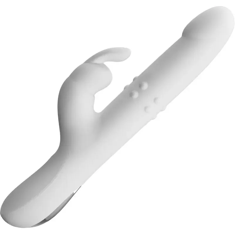 Vibromasseur rabbit va-et-vient blanc - Pretty Love