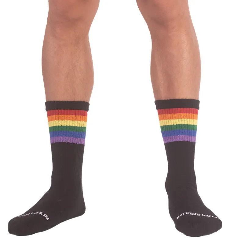 Barcode Berlin Chaussettes noires PRIDE GYM Rainbow