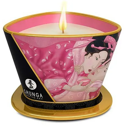 Shunga Chandelle à massage APHRODISIA Pétales de Rose 170mL