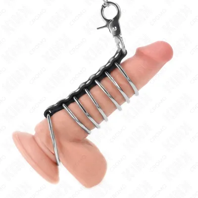 Set Anneaux Péniens Kink 7 Anneaux Métal Cuir Chaîne - Kink