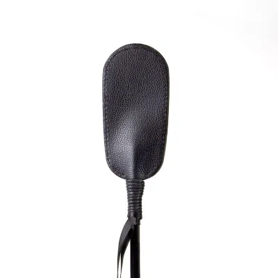 Mini fouet BDSM en cuir vegan noir - Secret Play