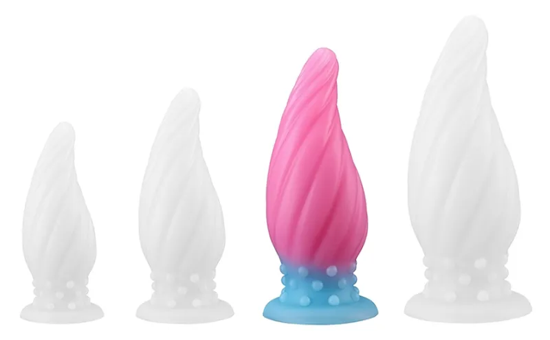 Plug Silicone Phosphorescent SPIRAL PIK L 18.5 x 7.2cm Rose