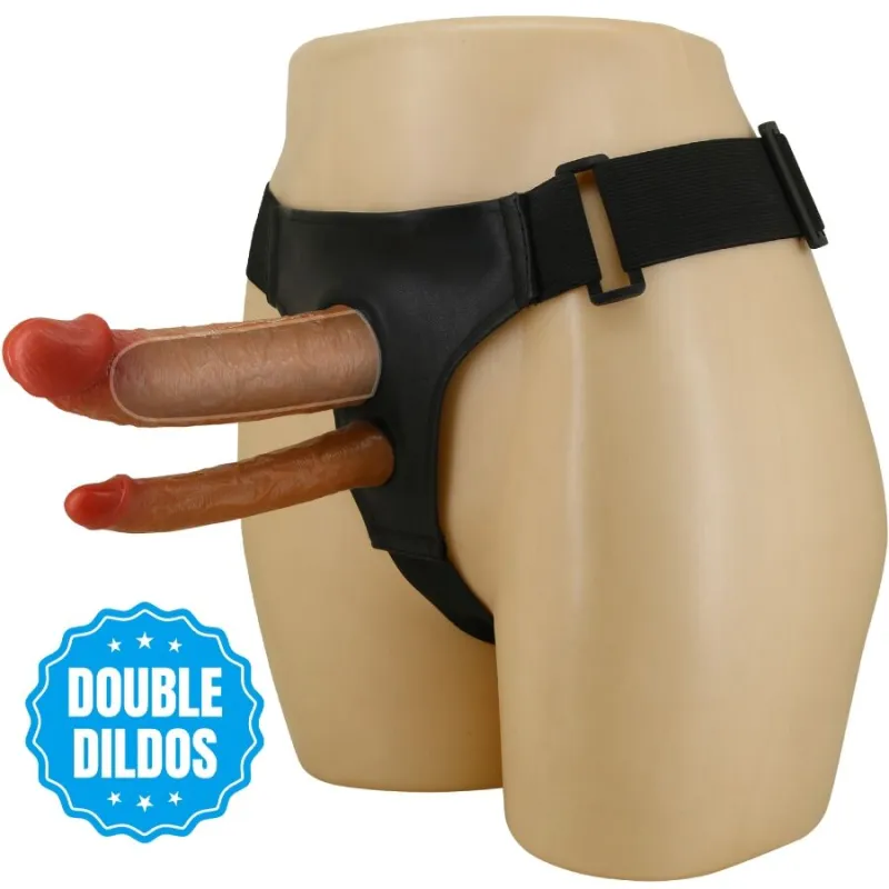 Gode ceinture double pénétration Pretty Love marron - Pretty Love