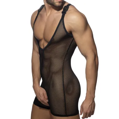 Addicted Combinaison Singlet MESH WRESTLING SUIT Noir