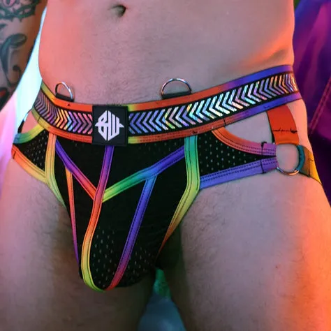 Jockstrap PURE PRIDE Breedwell Noir-Rainbow