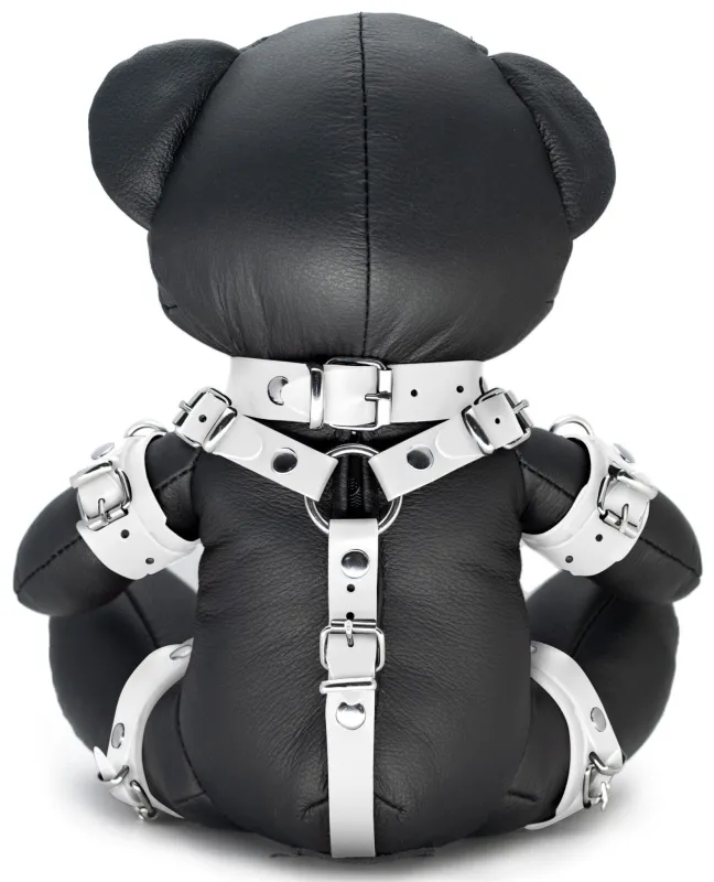 The Red Ours en cuir EDDY The BDSM Teddy Bear Blanc