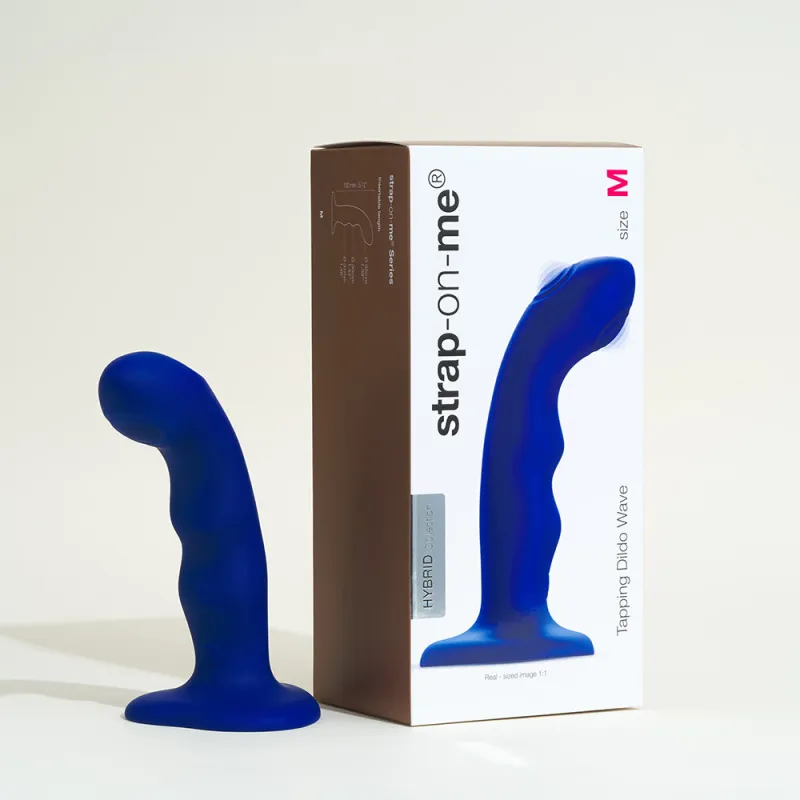 Tapping dildo Wave Strap on Me - 15,3 cm Bleu