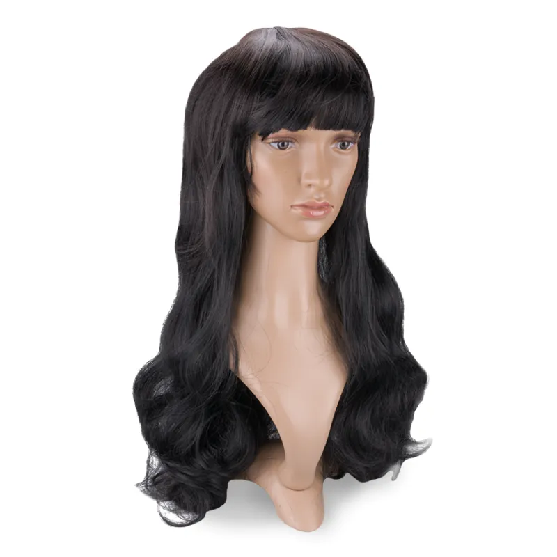 Perruque cheveux bruns longs et lisses