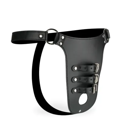String cage de chasteté en similicuir Keep Out