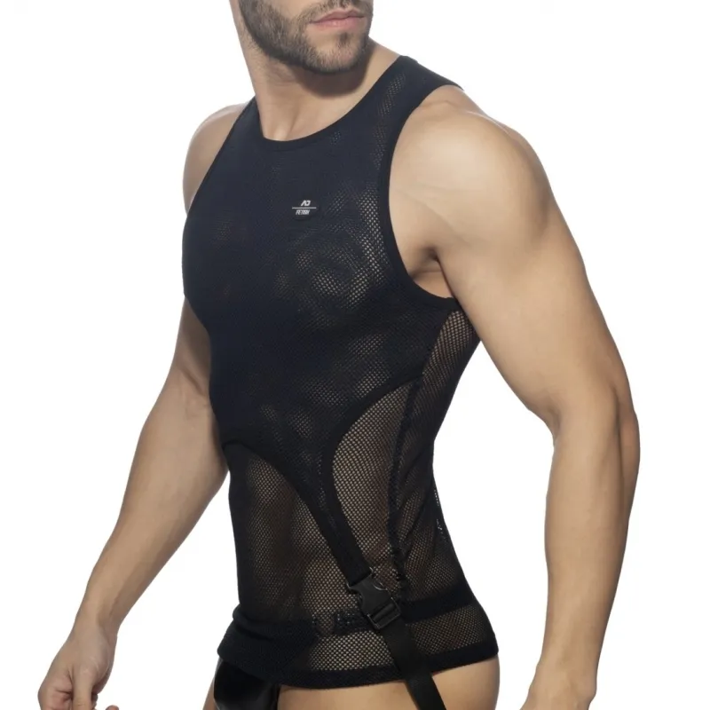Débardeur MESH DOUBLE CLIP Noir