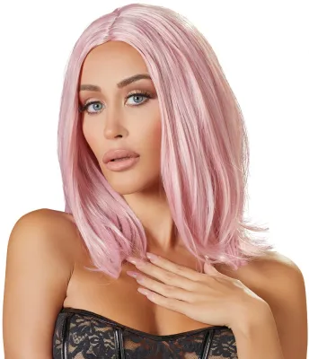 Perruque Cheveux mi-longs roses