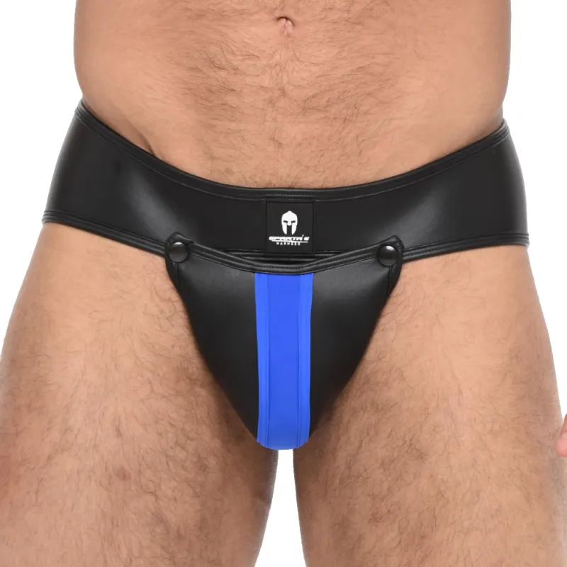 Sparta's Harness Jockstrap Néoprène OLYMPO Noir-Bleu