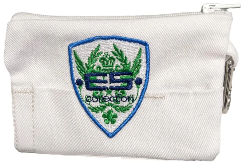 ES Collection Pochette Denim avec mousqueton Blanc