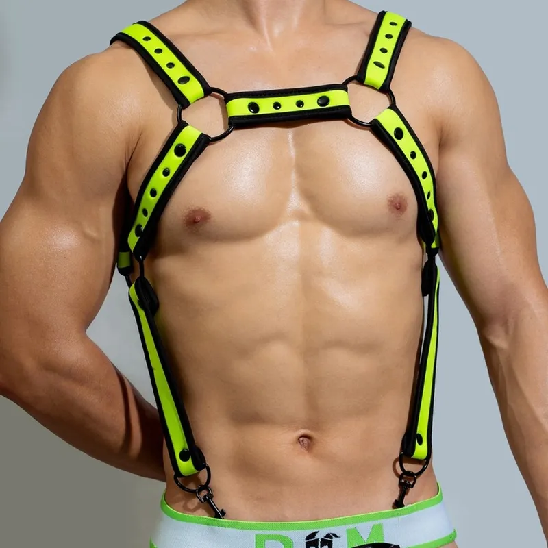Harnais en néoprène NEO CHEST Noir-Vert fluo
