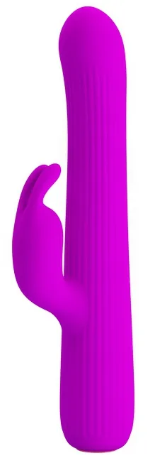 Vibromasseur Rabbit rotatif JULIAN Pretty Love 12 x 2.5 cm Violet