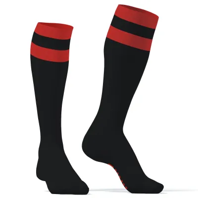 Chaussettes hautes HARD SneakXX Noir-Rouge