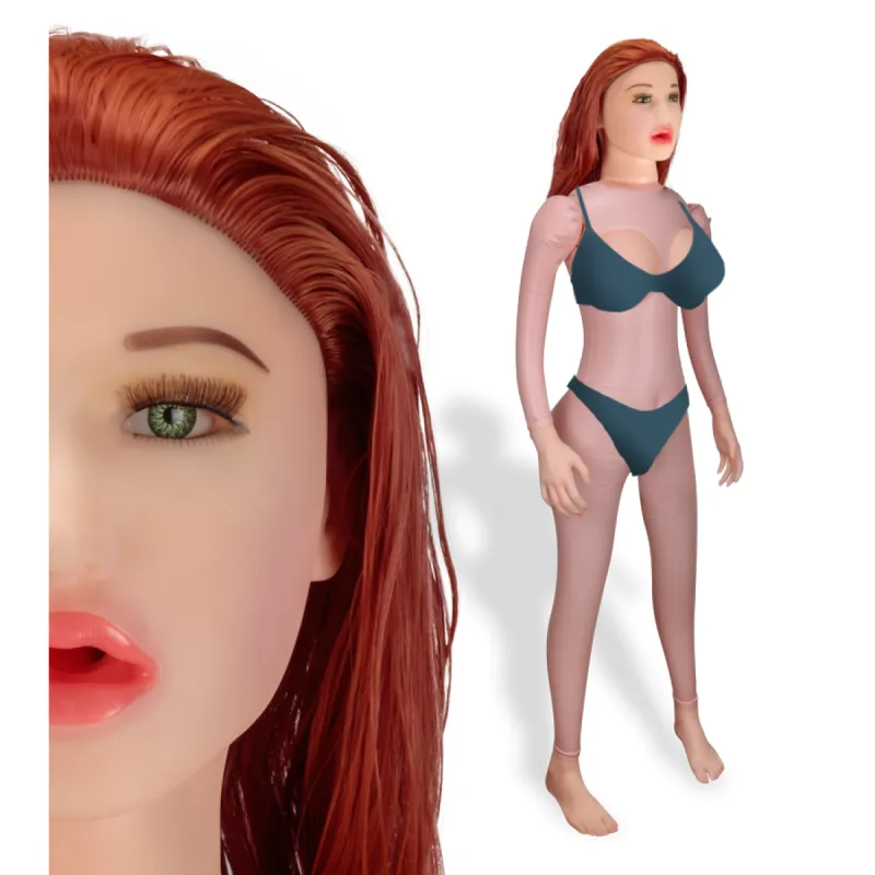 Poupée gonflable rousse yeux verts Aya