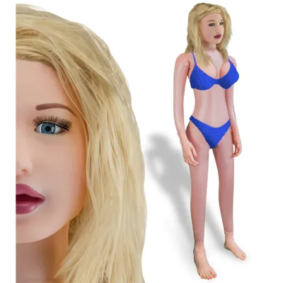 Poupée gonflable blonde anus vagin