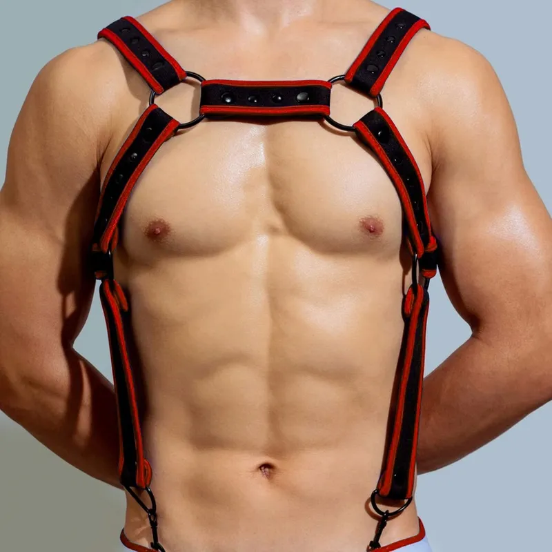 Harnais en néoprène NEO CHEST Noir-Rouge