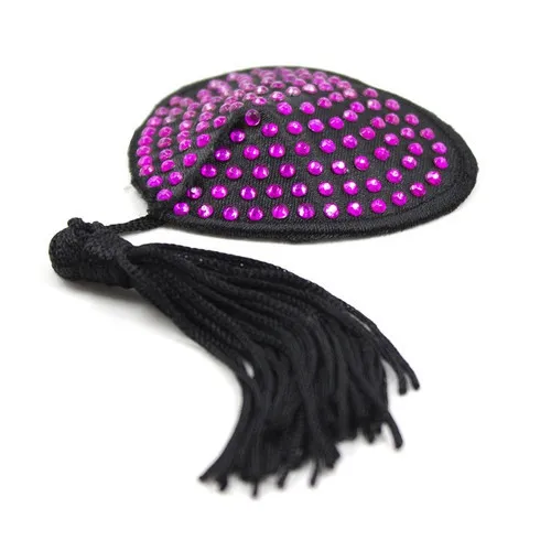 Cache-Tétons COEUR Noir-Violet x2