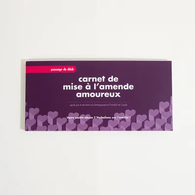 Carnet de mise à l'amende amoureux -