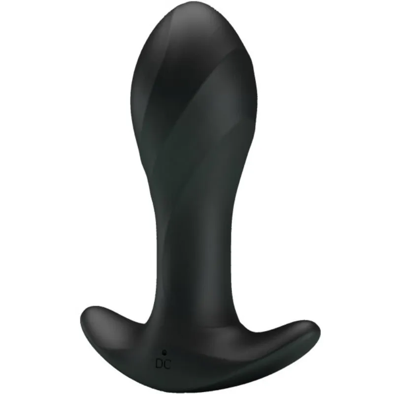 Plug anal vibrant en silicone noir - Pretty Love