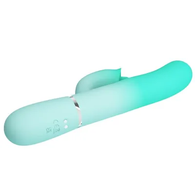Vibromasseur Lapin Multifonction Gigi Vert Aqua - Pretty Love