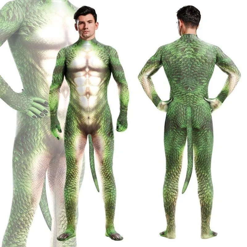 CosplayBoys Combinaison Cosplay Reptile DRAGON Vert