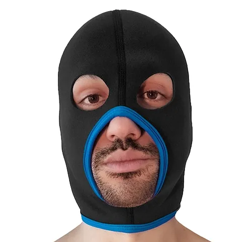Cagoule en néoprène EYES FACE Brutus Noire-Bleue