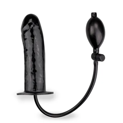 Gode godemichet Black Gonflable à Pompe gode vaginal ou anal homme ou femme - Noir