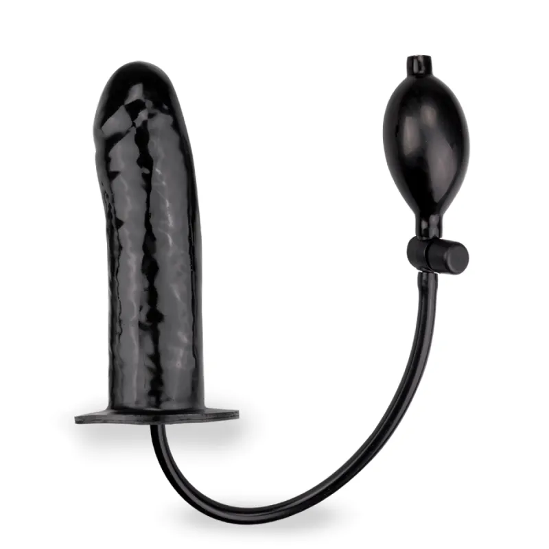 Gode godemichet Black Gonflable à Pompe gode vaginal ou anal homme ou femme - Noir