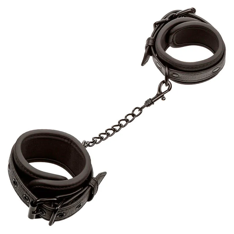 Menottes Cuir Nocturnal Poignets Réglables Noirs - CalExotics