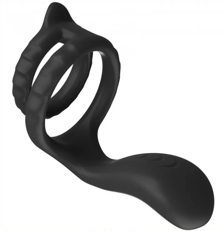 Anneaux péniens vibrants en silicone DUAL COCK 35mm