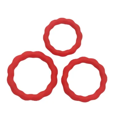 Lot de 3 Anneaux péniens souples TORTICK Rouges