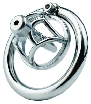 Cage de chasteté en métal avec Plug d'urètre HEXY 3 x 3.3cm
