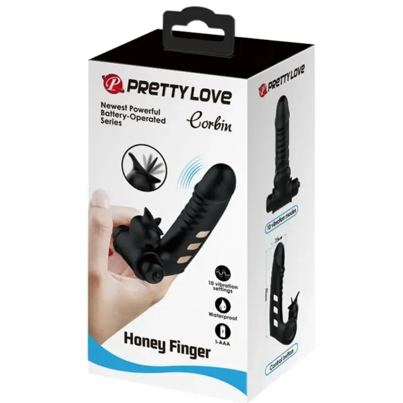 Stimulateur de Doigt Vibrant Corbin Noir - Pretty Love