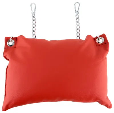 Coussin en cuir 20 x 25cm + Chaînes Rouge