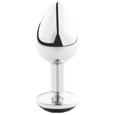 Plug anal bijou métal noir taille M - Secret Play