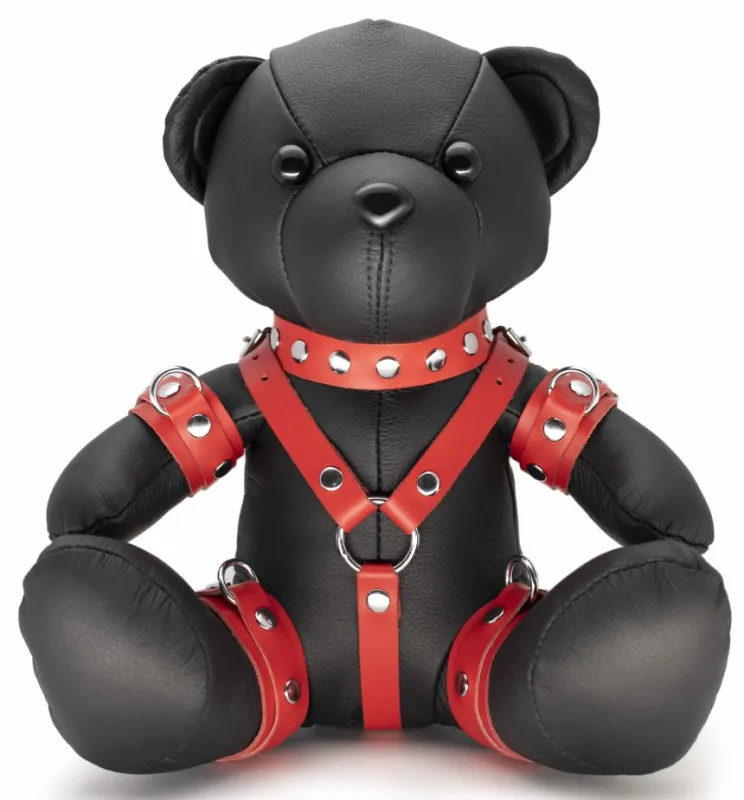 The Red Ours en cuir EDDY The BDSM Teddy Bear Rouge
