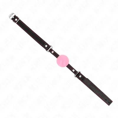 Boule de gag or rose 4 cm avec sangle 60 cm - Kink