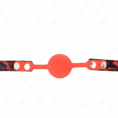 Gag bille en silicone 4 cm avec sangle 60 cm et serrure - Kink