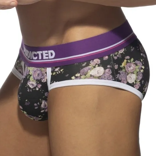 Slip VIOLET FLOWERS Noir-Violet